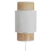 Image de Applique incurvée rotin et tissu blanc