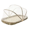 Image de Plateau en bambou avec cloche en filet synthétique Longueur 45cm