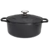 Image de Cocotte ronde 26 cm noir interieur noir - Chasseur - Noir - Fonte émaillée