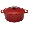 Image de Cocotte ronde 26 cm chasseur rubis degr.noir interieur noir - - Rouge - Fonte émaillée
