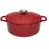 Image de Cocotte ronde 28 cm rouge uni interieur sable - Chasseur - Rouge - Fonte émaillée