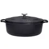 Image de Cocotte ovale 31 cm noir interieur noir - Chasseur - Noir - Fonte émaillée