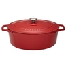 Image de Cocotte ovale 31 cm rouge uni interieur sable - Chasseur - Rouge - Fonte émaillée