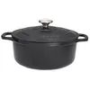 Image de Cocotte ronde 32 cm noir interieur noir - Chasseur - Noir - Fonte émaillée