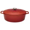 Image de Cocotte ovale 33 cm rubis degr.noir interieur noir - Chasseur - Rouge - Fonte émaillée