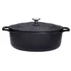 Image de Cocotte ovale 35 cm noir interieur noir - Chasseur - Noir - Fonte émaillée