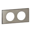 Image de Plaque métallique Céliane - Inox brossé - Double horizontale / verticale 71mm