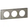 Image de Plaque métallique Céliane - Inox brossé - Triple horizontale / verticale 71mm