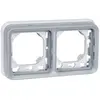 Image de Support de plaque Plexo IP55 - 2 postes horizontaux - Gris