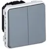 Image de - Double interrupteur va et vient saillie IP55 à composer - Plexo - gris
