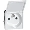Image de Prise de courant 2P+T avec volet Mosaic 2 modules avec connexion par bornes automatiques - blanc