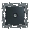 Image de prise tv simple mâle niloé gris avec enjoliveur finition fonte