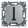 Image de prise téléphone 8 contacts en t niloé gris avec enjoliveur finition argent leg96682