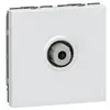 Image de prise tv type f a visser 2 modules mosaic blanc avec enjoliveur blanc