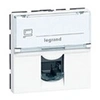 Image de Prise RJ 45 informatique-téléphone 2 modules Mosaic blanc avec enjoliveur blanc