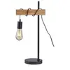 Image de Lampe de table bois et pied métal noir Regane