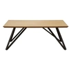 Image de Table basse bois massif clair et pieds métal noir Moritz 120 cm