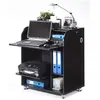 Image de Bureau Informatique Noir à Roulettes - Noir - L 79.2 x l 53.2 x H 93.8 cm