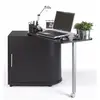 Image de Bureau Pivotant Noir et Meuble de Rangement - Noir - L 105 x l 55 x H 74.7 cm