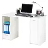 Image de Bureau Blanc 2 Caissons A Rideau - Blanc - L 120 x l 65 x H 74 cm