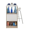Image de Meuble Rangement de Cuisine Chêne avec Table - Blanc - L 130 x l 58 x H 107.2 cm