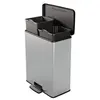 Image de Poubelle Decobin rectangulaire duo 26l+26l décor métal -