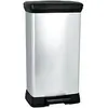 Image de Poubelle à pédale 50 L plastique Touch, aspect métal