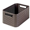 Image de Rangement rectangulaire aspect rotin tressé style - chocolat - s