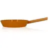 Image de POELE ECTOR 28 CM EN ALUMINIUM REVETEMENT CERAMIQUE JAUNE AVEC MANCHE EN BOIS