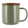Image de Tisanière Juliet en grès vert amande & couvercle en bois d'acacia 300ML