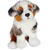 Image de - Chien Berger Australien Assis - 25 Cm - Blanc - Marron - Gris - Noir