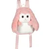 Image de Sac à dos en peluche - Lapin rose et blanc 30 cm