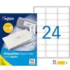 Image de 2400 Etiquettes Blanches - A4 - 63,5x33,9Mm - Multi-Usage - Agipa 101309