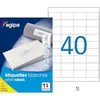 Image de AGIPA Bte 4000 étiquette 48,5x25,4 mm (40 x 100F A4) Multi-usage Coin Droit Permanent Blanc en occasion ou reconditionné