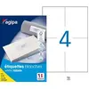 Image de 400 Etiquettes Blanches - A4 - 105X148,5Mm - Pose Express - Agipa 119014