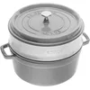 Image de Staub La Cocotte Cocotte avec panier vapeur 26 cm, Rond(e), Gris graphite, Fonte
