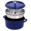 Image de Cocotte ronde avec cuit-vapeur - 1133825 - Fonte - Ronde - 26 cm - Noir