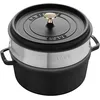 Image de Staub La Cocotte Cocotte avec panier vapeur 26 cm, Rond(e), Noir mat, Fonte