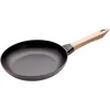 Image de Staub Poêles en fonte Poêle avec poignée en bois 24 cm, Fonte, Noir mat