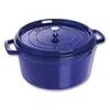 Image de Cocotte ronde en fonte 24 cm Bleu