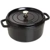 Image de STAUB Cocotte en Fonte Ronde 26 cm, 5,25 L, Induction, Fabriquée en France | Couvercle à picots avec système d’auto-arrosage, Compatible tous feux et four, Noire en occasion ou reconditionné