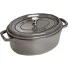 Image de Staub La Cocotte Cocotte 27 cm, Ovale, Gris graphite, Fonte