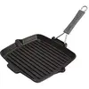 Image de STAUB Gril en Fonte avec Bec Verseur et Manche Silicone, Carré, diam 24 cm, Noir Mat en occasion ou reconditionné