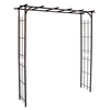 Image de Arche de jardin - modèle Pergola - tube avec pieds carré 20cm - 187x40x198cm - noir charbon