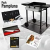 Image de Plancha gaz Pampluna 2 brûleurs - Noir - 50x35 cm