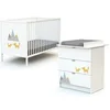 Image de - Chambre bébé lit et commode à langer en bois ALBA