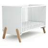 Image de - Lit bébé en bois PIRATE Blanc et Hêtre 60 x 120 cm