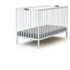 Image de Lit bébé pliant blanc en bois massif 60x120