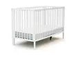 Image de Lit bébé pliant en bois blanc réglable en hauteur 60x120