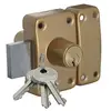 Image de Verrou CITY 26 à double entrée gâche huisserie bois cylindre de 60mm - - 10022601